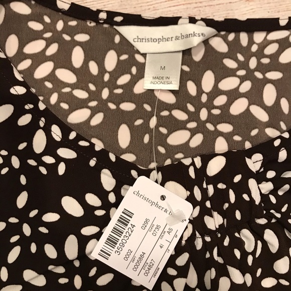 NWT Christopher & Banks 3/4 Sleeve Blouse Size M - Picture 3 of 7